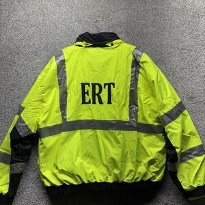 Visibility Enhanced‎ Apparel ERT Mens 3XL Jacket 3M Work Safety Hidden Hood NEW